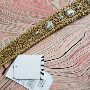 NWT Zara Ornate Jewel and Metal Belt